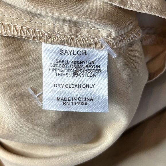 SAYLOR Amity Black Lace Long Sleeve Back Cutout Mini Dress Mock Neck M ($265) - Picture 11 of 13